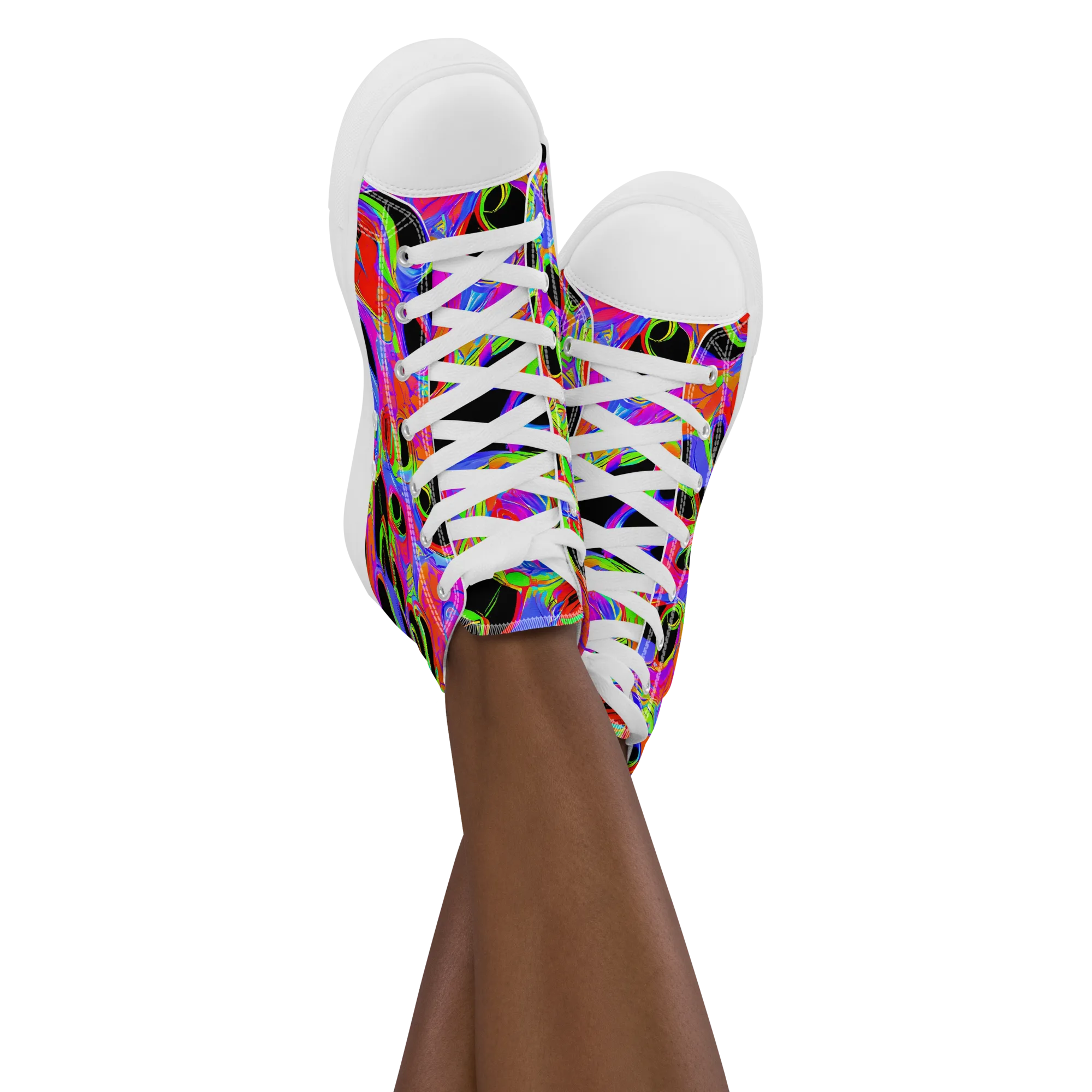 Luminous Abyss on Women's High Top Canvas Shoes — Front