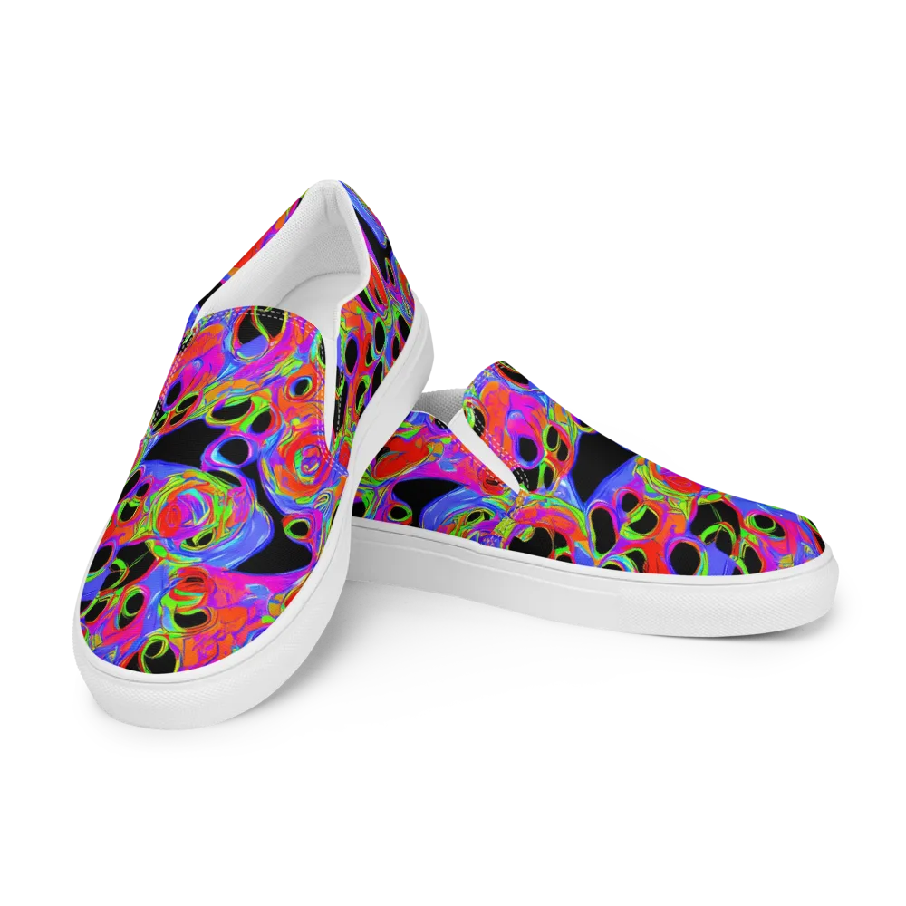 Luminous Abyss on Men's Slip-On Canvas Shoes — Left Front