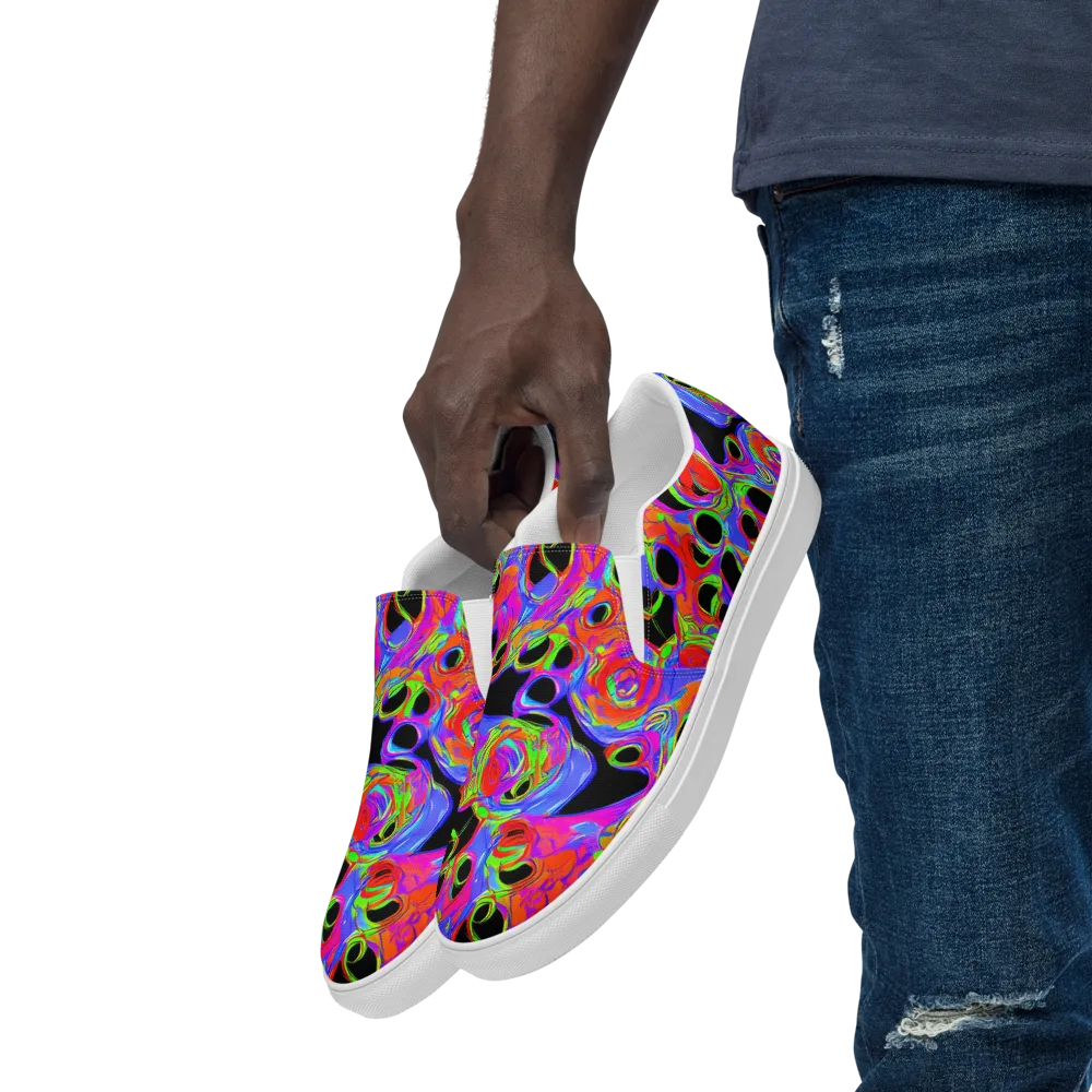 Luminous Abyss on Men's Slip-On Canvas Shoes — Left Front