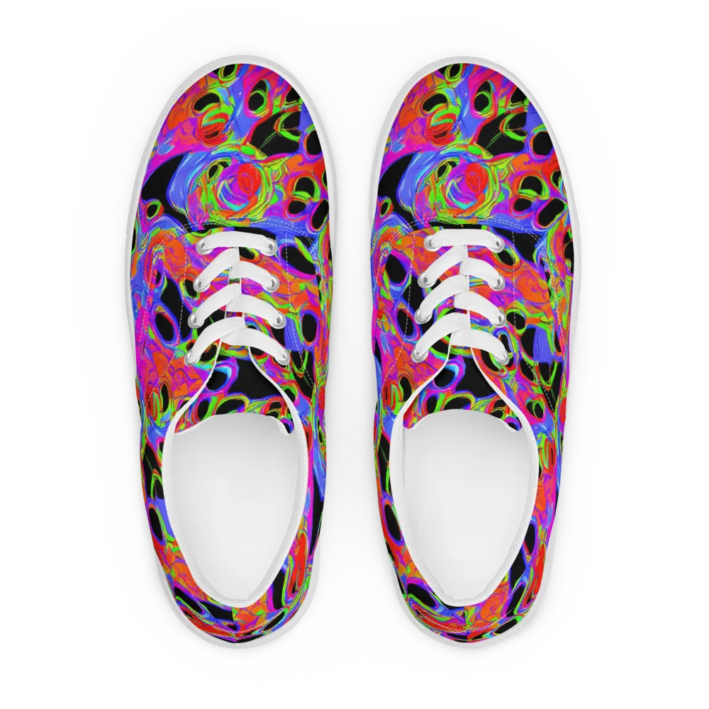 Luminous Abyss on Men's Lace-Up Canvas Shoes — Front