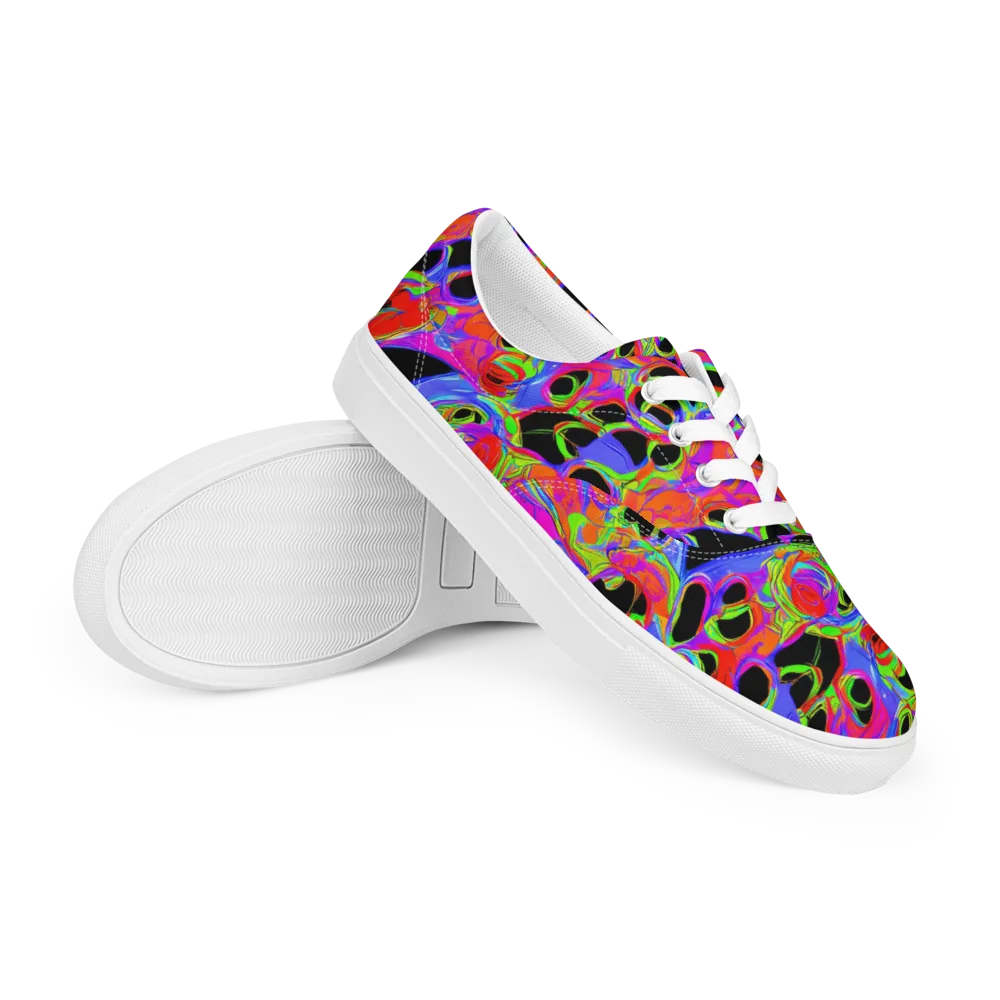 Luminous Abyss on Men's Lace-Up Canvas Shoes — Right Front