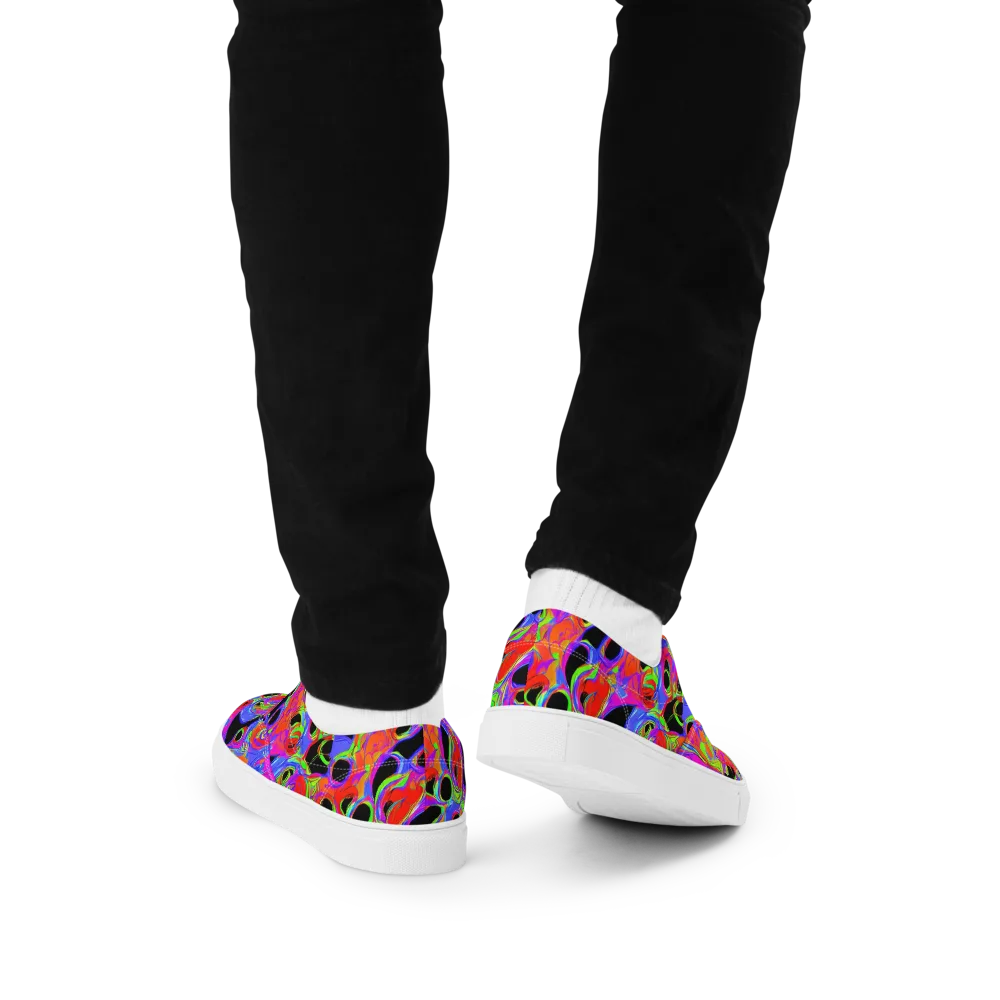 Luminous Abyss on Men's Lace-Up Canvas Shoes — Back