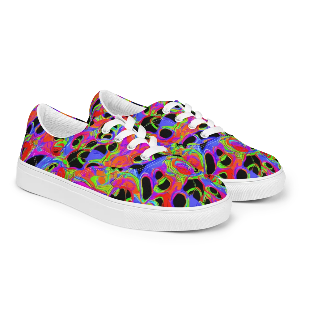 Luminous Abyss on Men's Lace-Up Canvas Shoes — Right Front