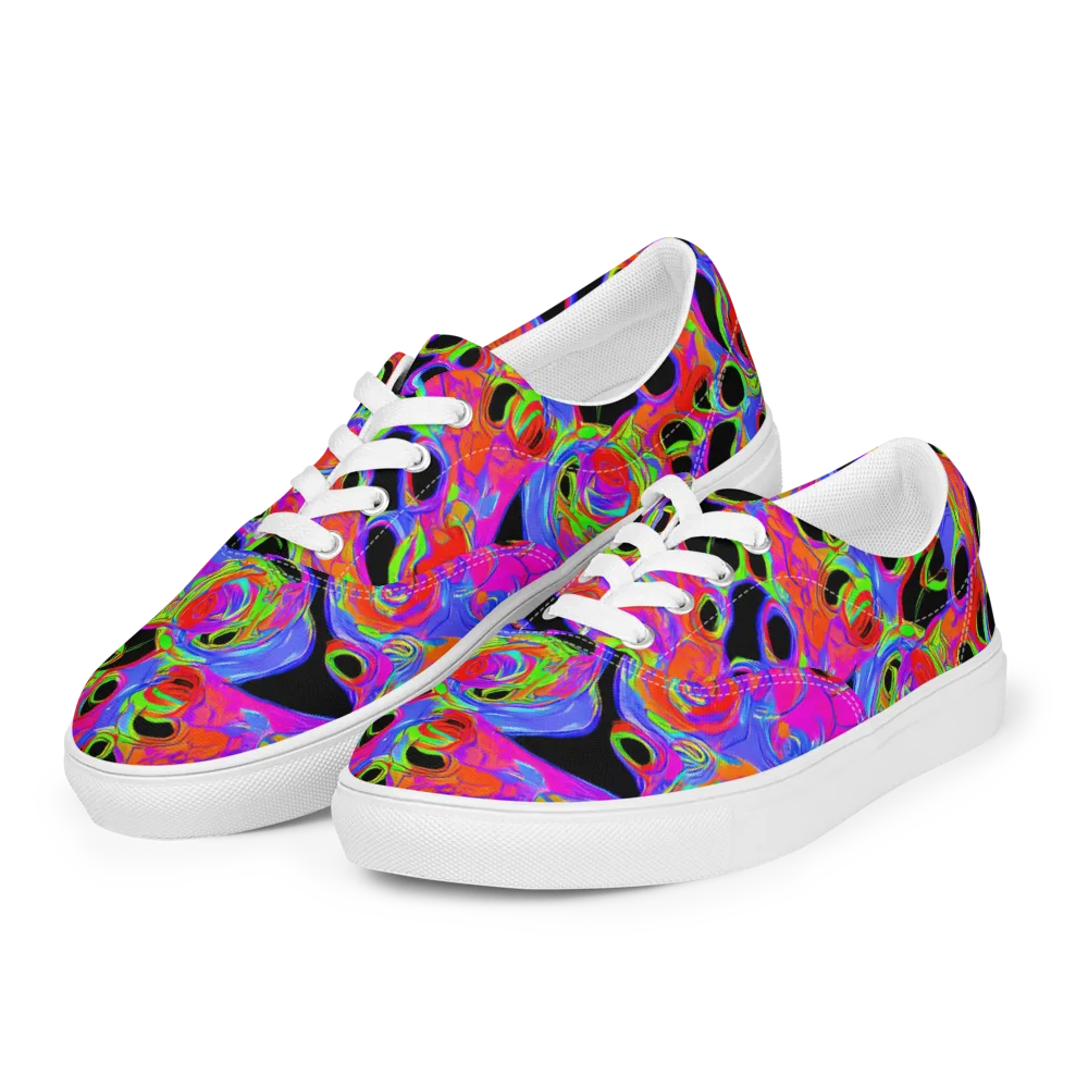 Luminous Abyss on Men's Lace-Up Canvas Shoes — Left Front