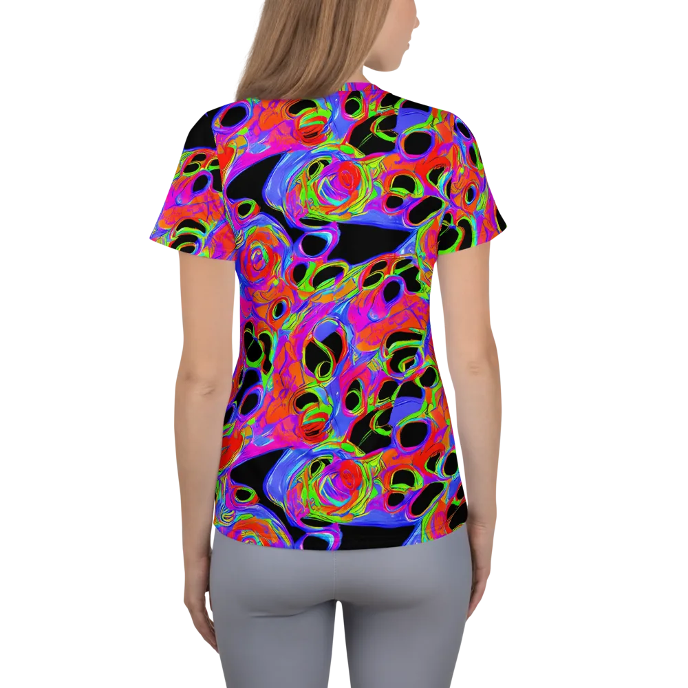Luminous Abyss on Women's Athletic T-Shirt — Back