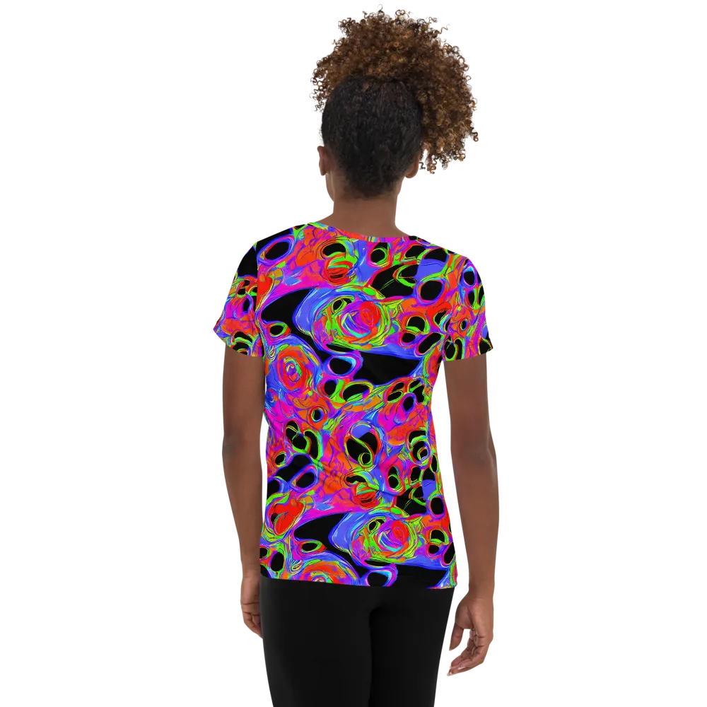 Luminous Abyss on Women's Athletic T-Shirt — Back