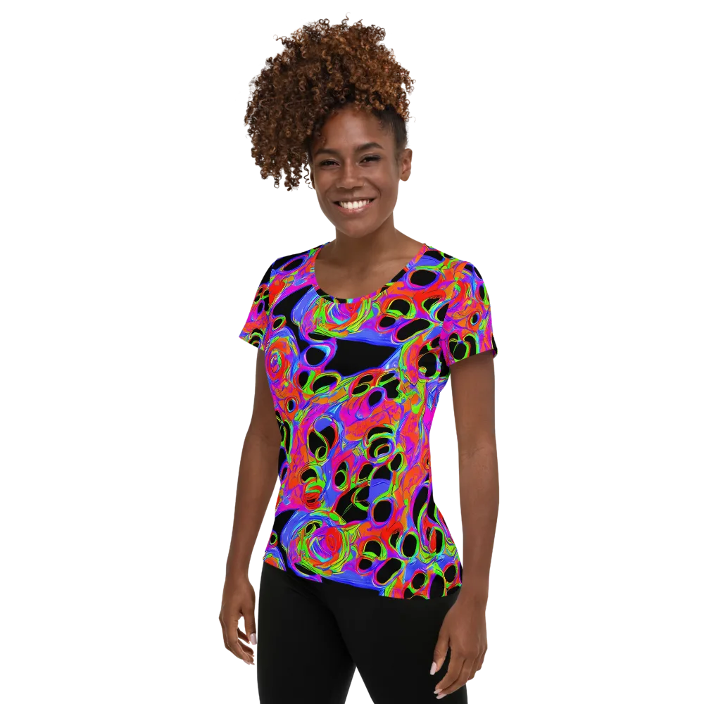 Luminous Abyss on Women's Athletic T-Shirt — Left