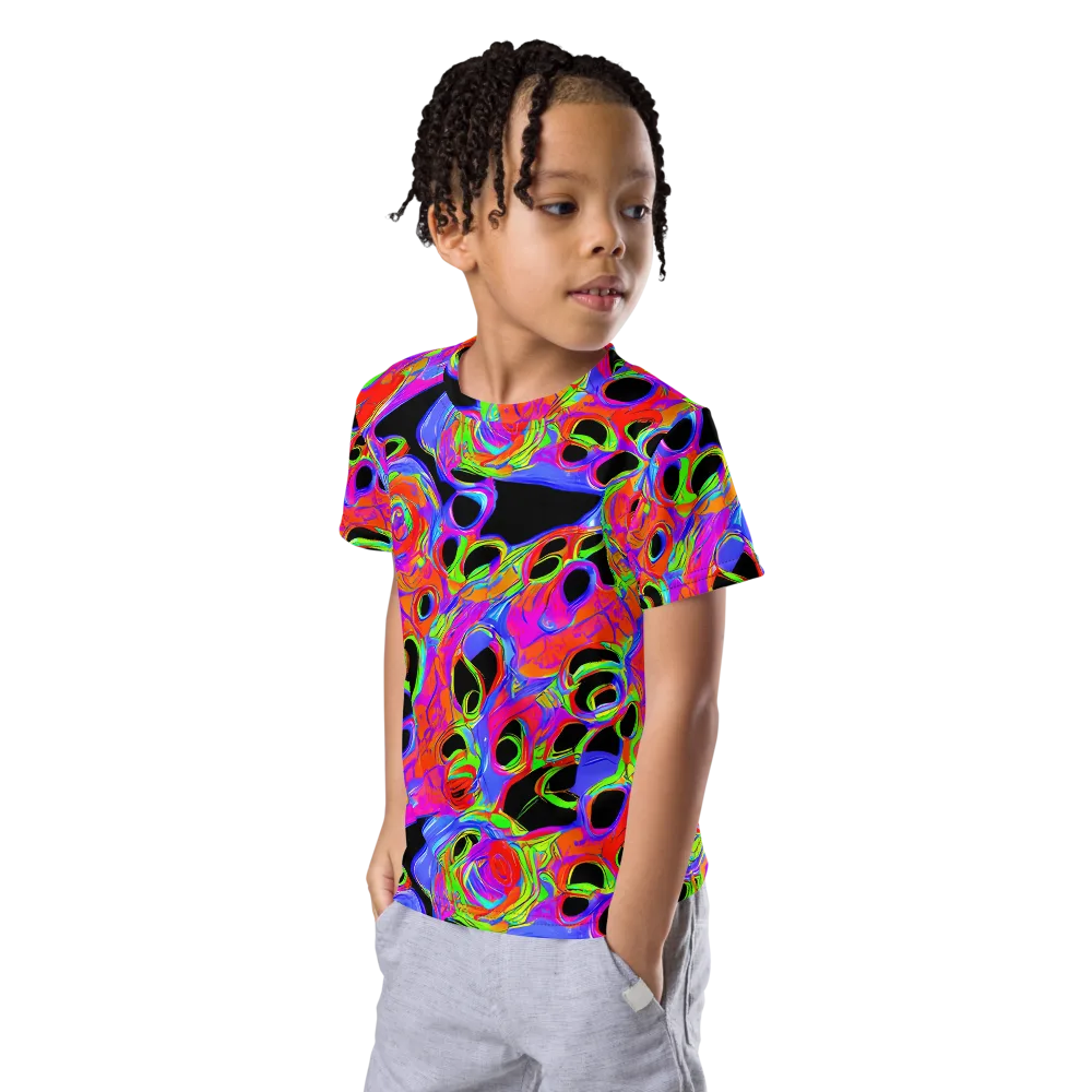 Luminous Abyss on Kids Crew Neck T-Shirt — Left Front