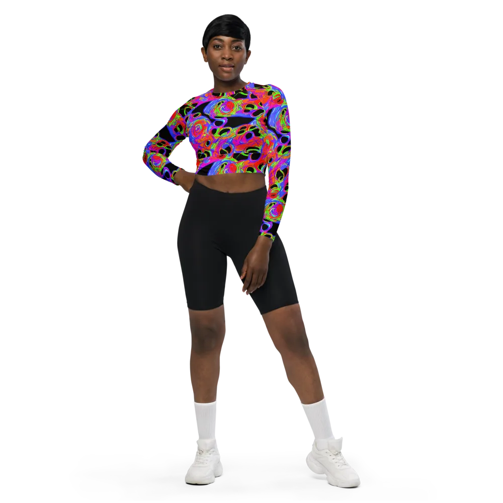 Luminous Abyss on Long Sleeve Crop Top — Front