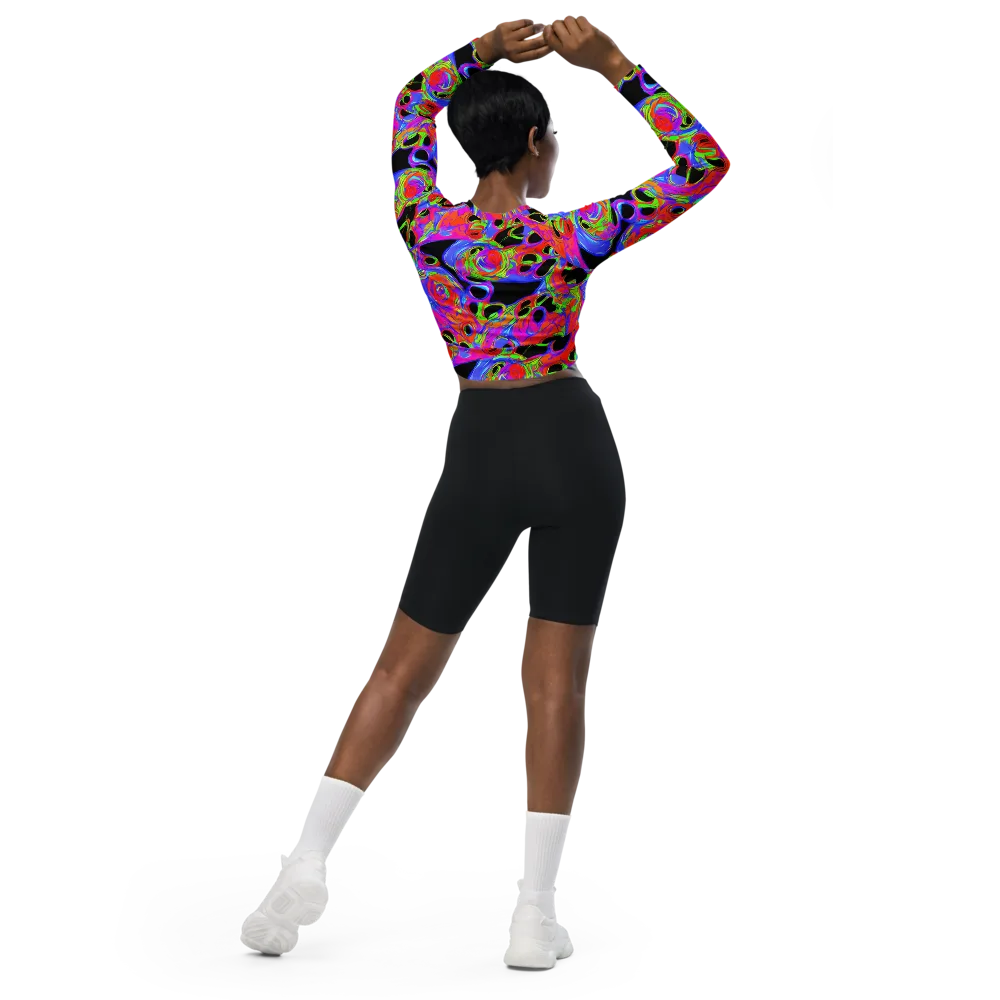 Luminous Abyss on Long Sleeve Crop Top — Back