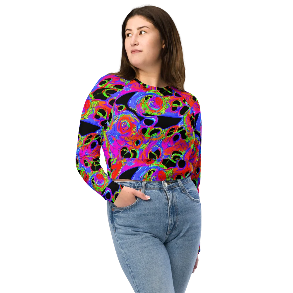 Luminous Abyss on Long Sleeve Crop Top — Front