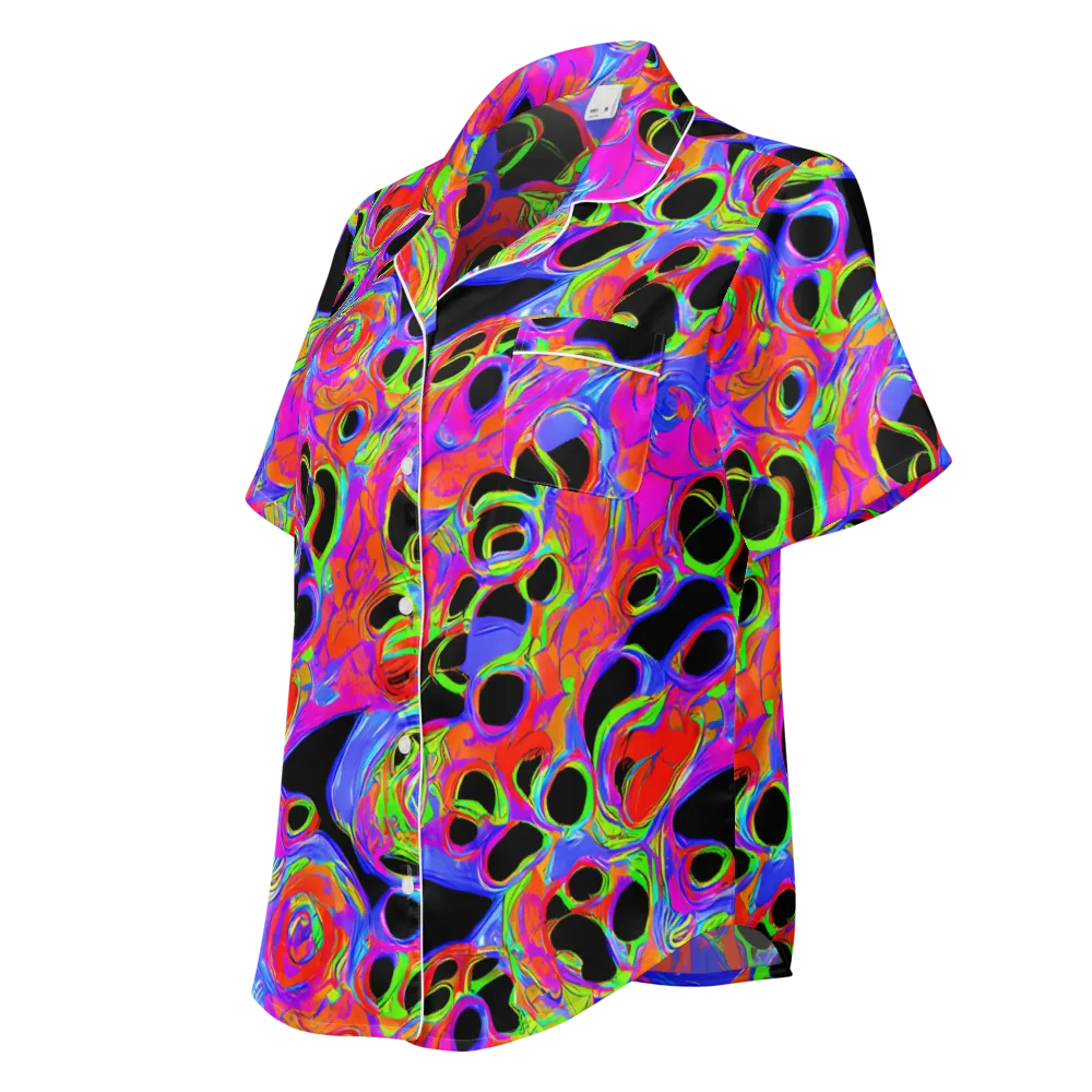 Luminous Abyss on Women's Short Sleeve Pajama Top — Left Front