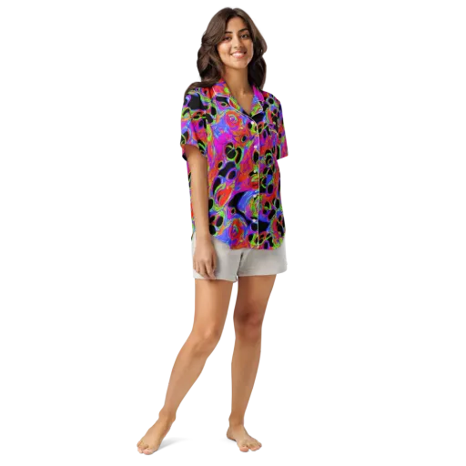 Luminous Abyss on a Women's Short Sleeve Pajama Top
