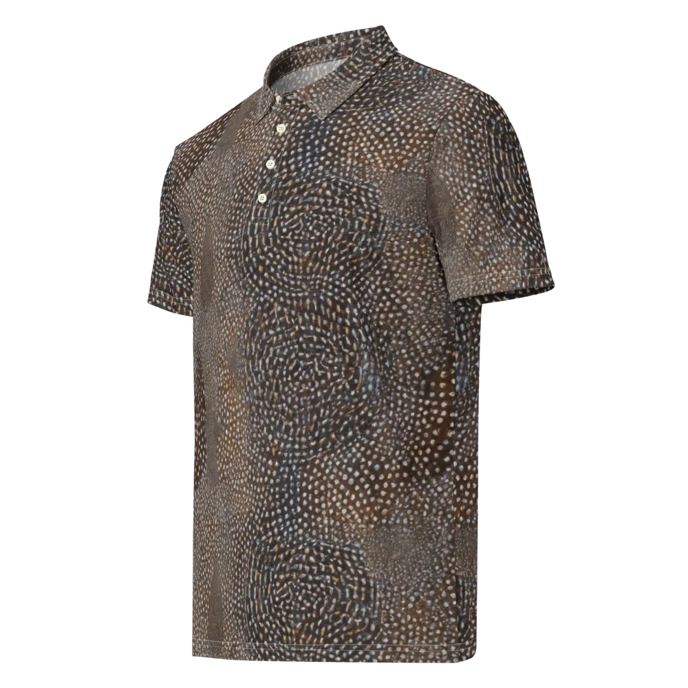 Cocoa Constellation on Men's Slim Fit Polo Shirt — Left Front