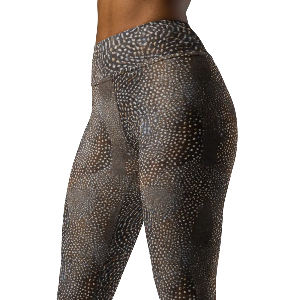 Cocoa Constellation on Yoga Leggings — Left Front