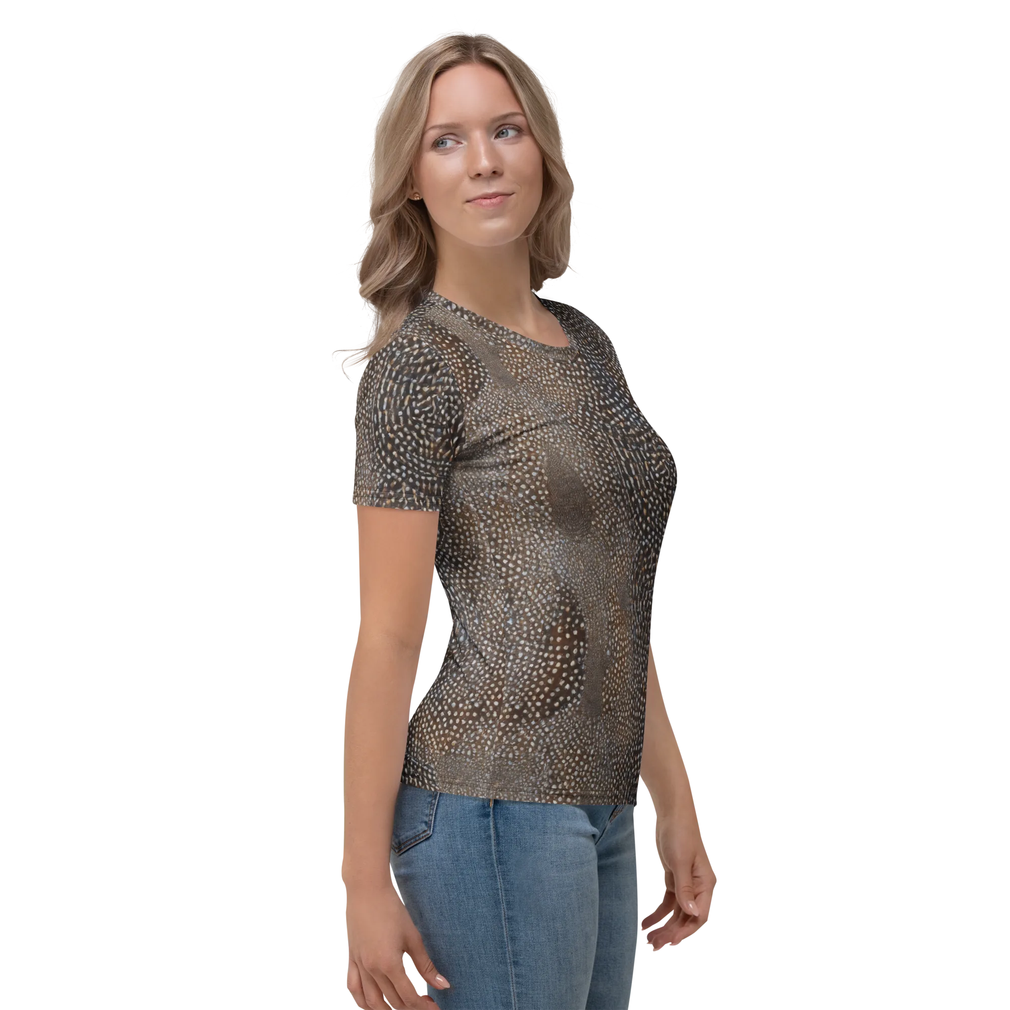Cocoa Constellation on Women's Crew Neck T-Shirt — Right