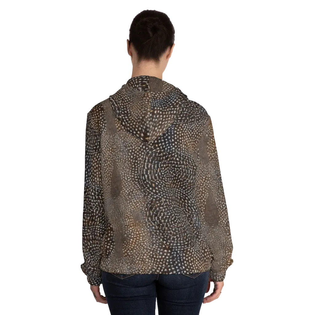 Cocoa Constellation on Women's Full-Zip Hoodie — Back On Person