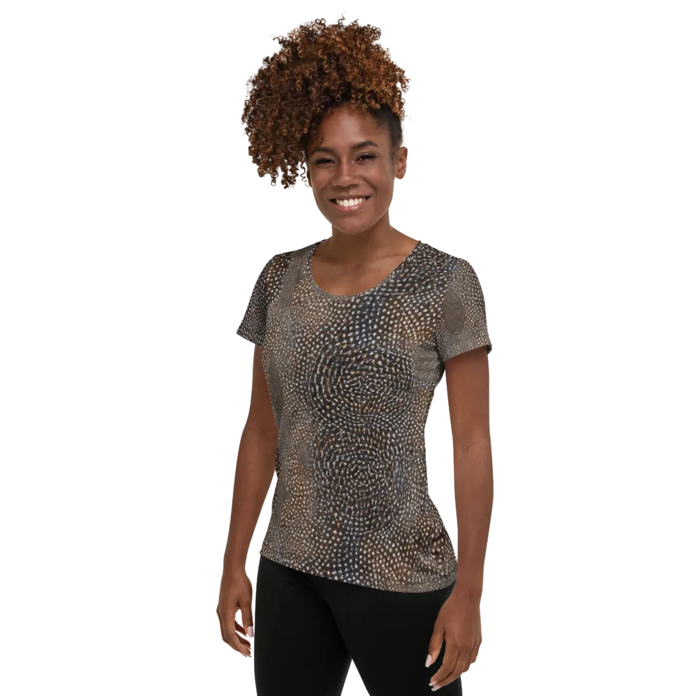 Cocoa Constellation on Women's Athletic T-Shirt — Left