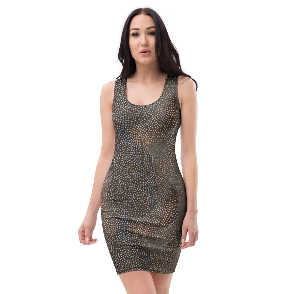 Cocoa Constellation on Bodycon Dress — Front
