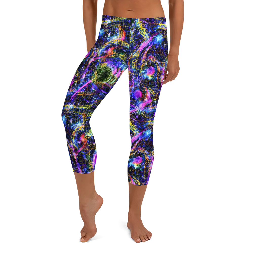 Prismatic Wilds on Capri Leggings — Front