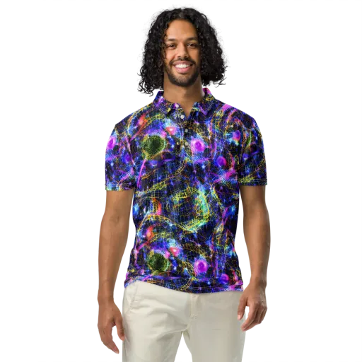 Prismatic Wilds on a Men's Slim Fit Polo Shirt