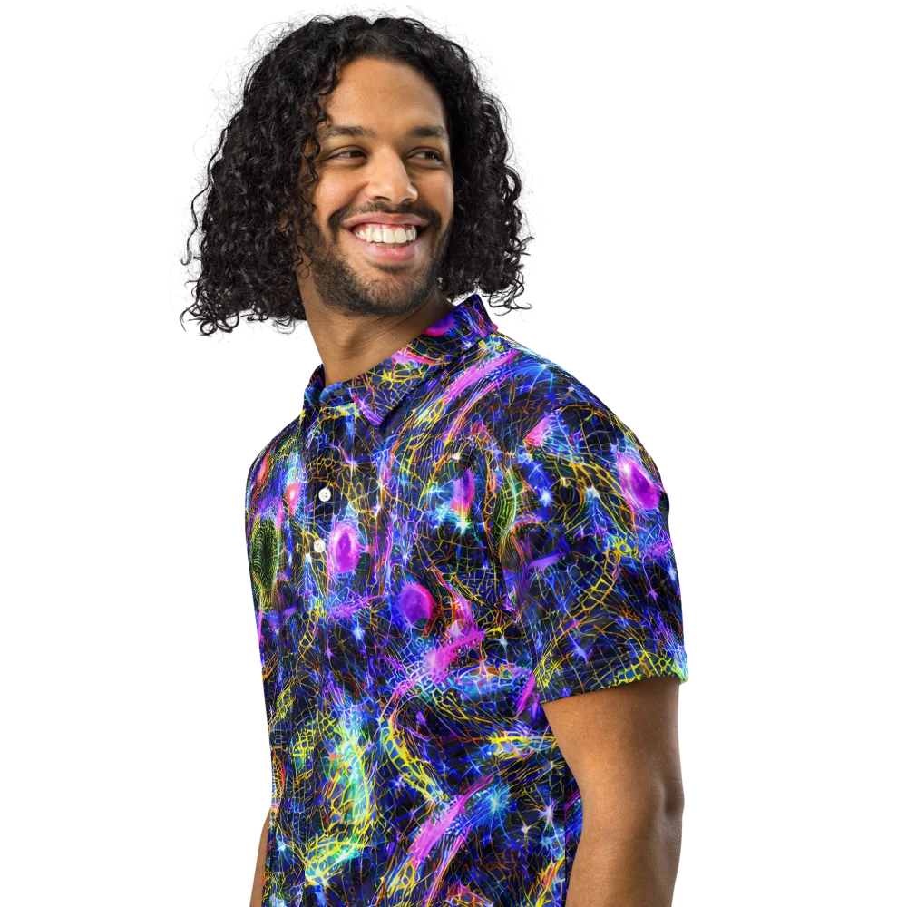 Prismatic Wilds on Men's Slim Fit Polo Shirt — Left Front