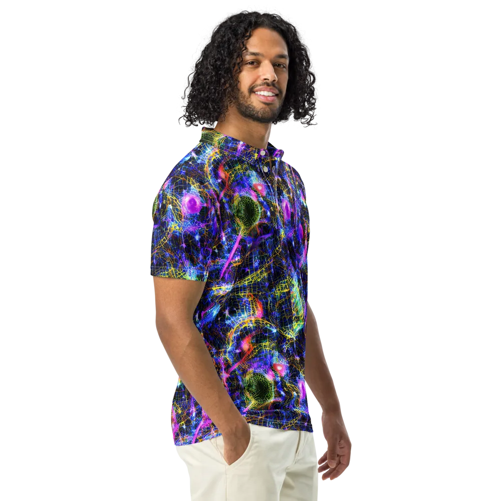 Prismatic Wilds on Men's Slim Fit Polo Shirt — Right Front