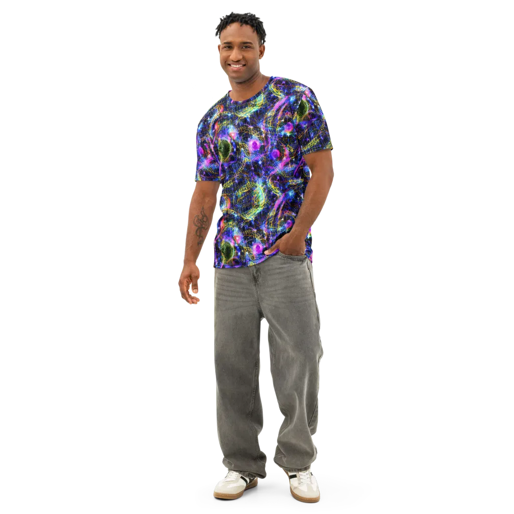 Prismatic Wilds on Men's Cotton Crew Neck T-Shirt — Front