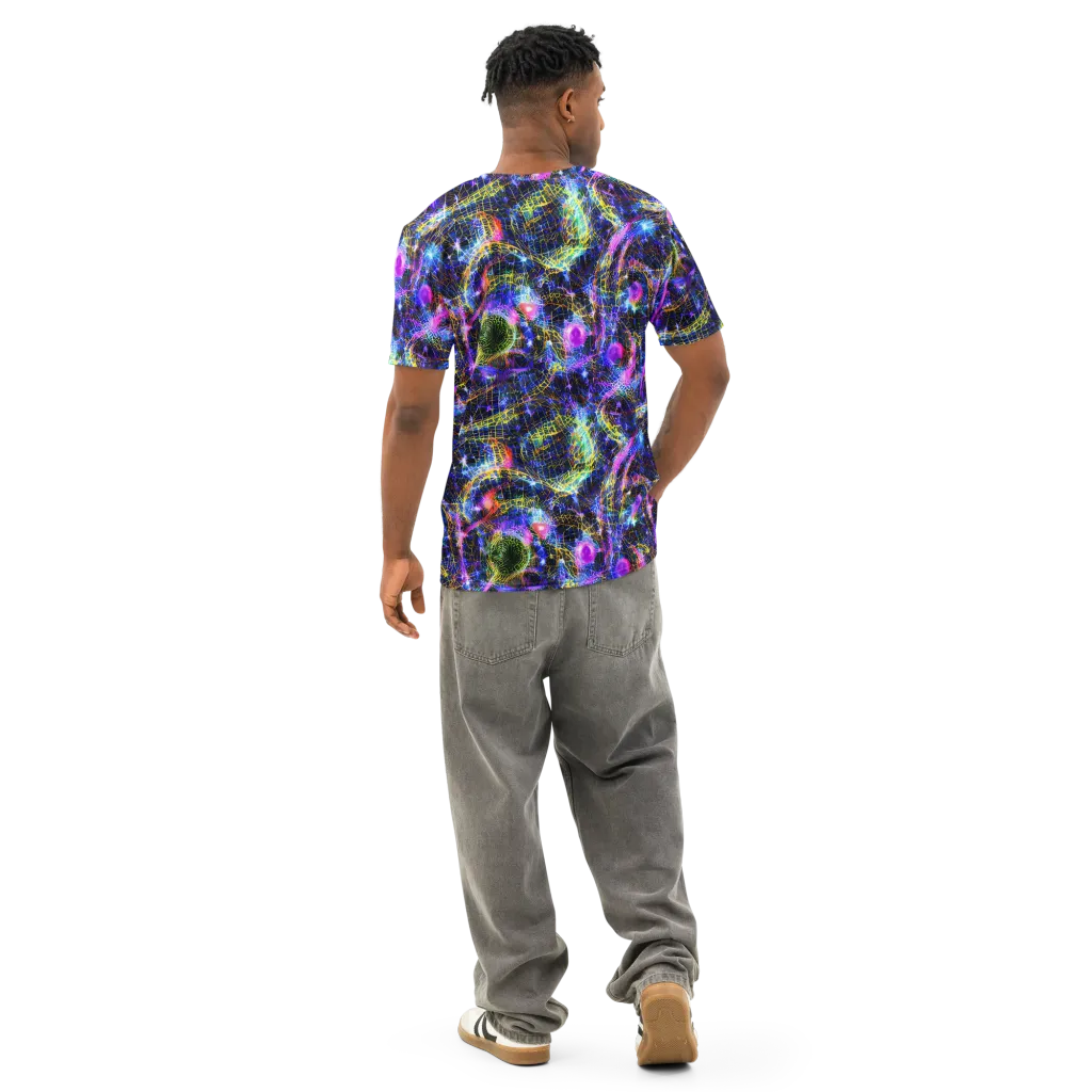 Prismatic Wilds on Men's Cotton Crew Neck T-Shirt — Back
