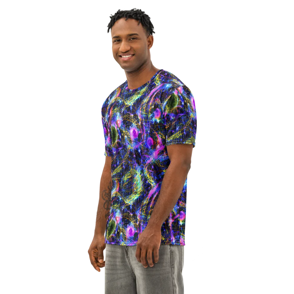 Prismatic Wilds on Men's Cotton Crew Neck T-Shirt — Left Front