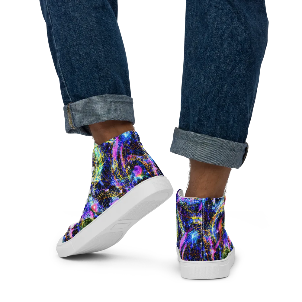 Prismatic Wilds on Men's High Top Canvas Shoes — Back