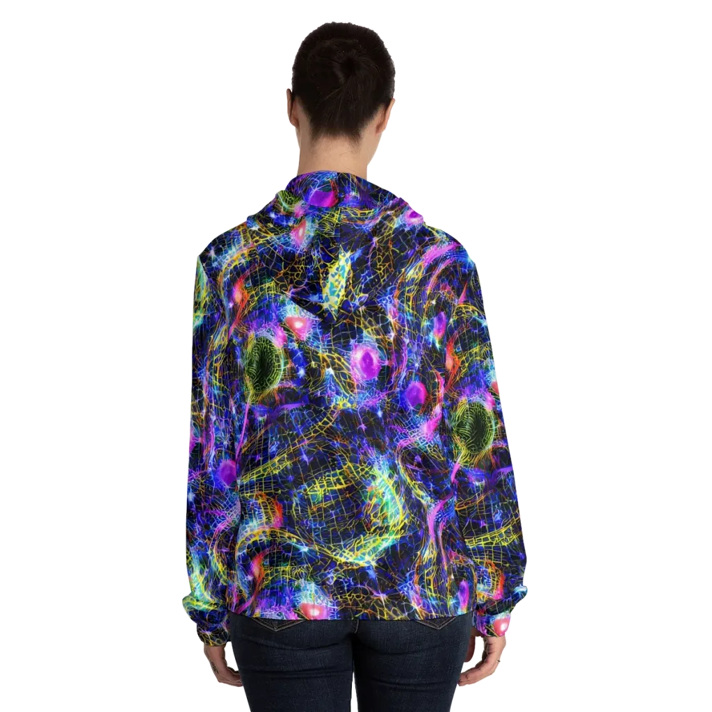Prismatic Wilds on Women's Full-Zip Hoodie — Back On Person
