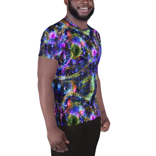 Prismatic Wilds on a Men's Athletic T-Shirt