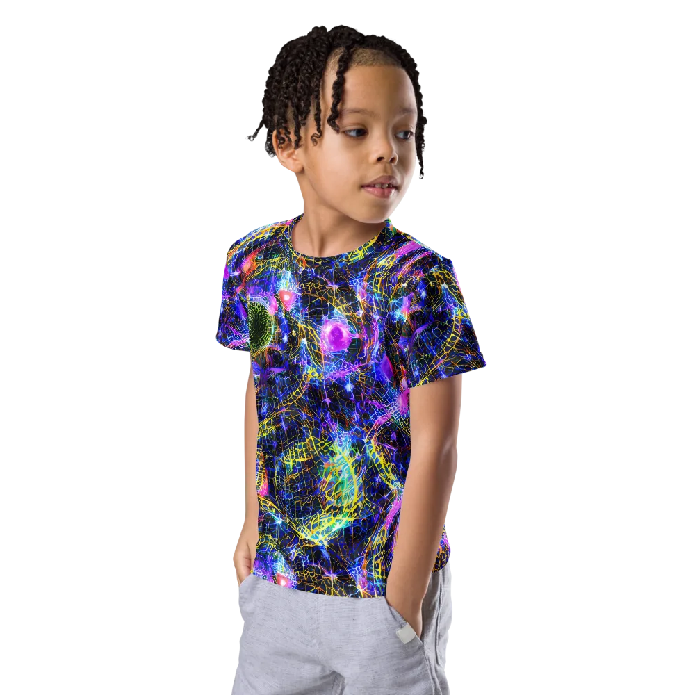 Prismatic Wilds on Kids Crew Neck T-Shirt — Left Front
