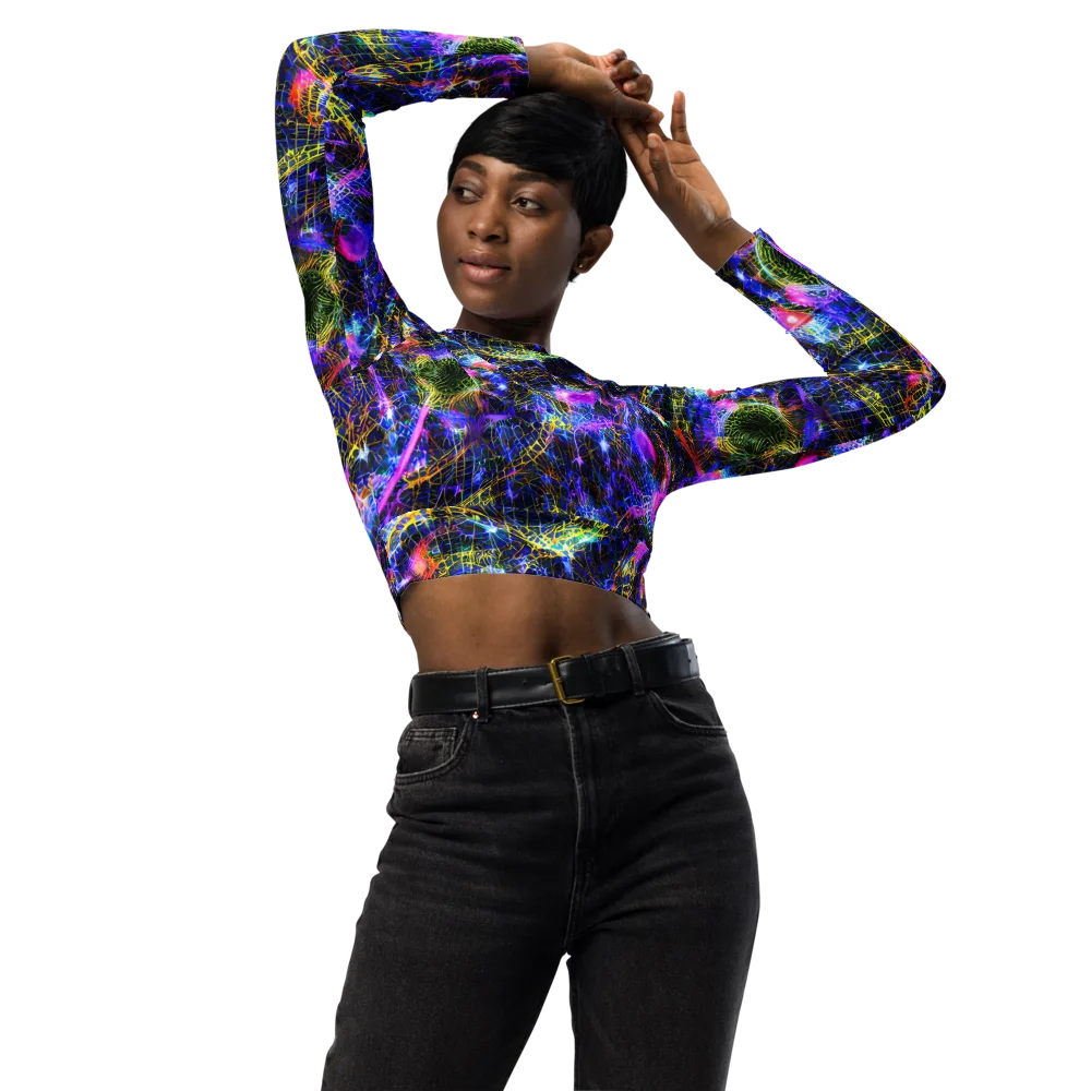 Prismatic Wilds on Long Sleeve Crop Top — Front