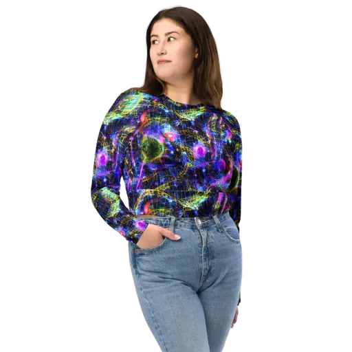 Prismatic Wilds on a Long Sleeve Crop Top
