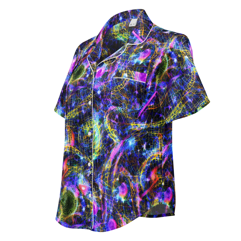 Prismatic Wilds on Women's Short Sleeve Pajama Top — Left Front