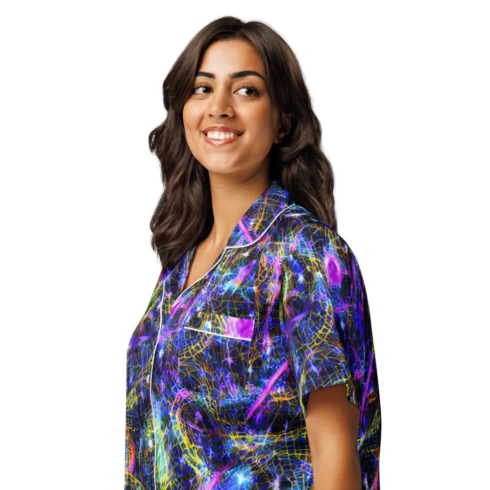 Prismatic Wilds on Women's Short Sleeve Pajama Top — Left Front