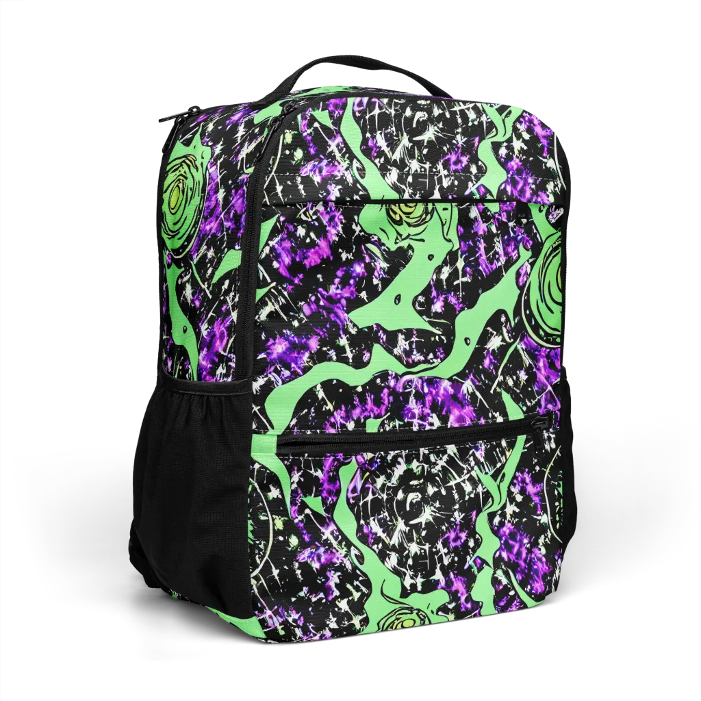 Neon Ink Garden on Utility Backpack — Right Front