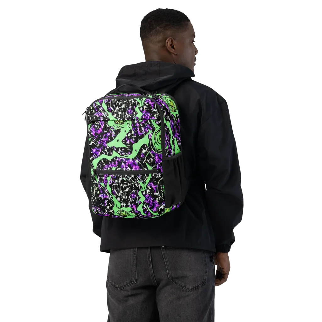 Neon Ink Garden on Utility Backpack — Back