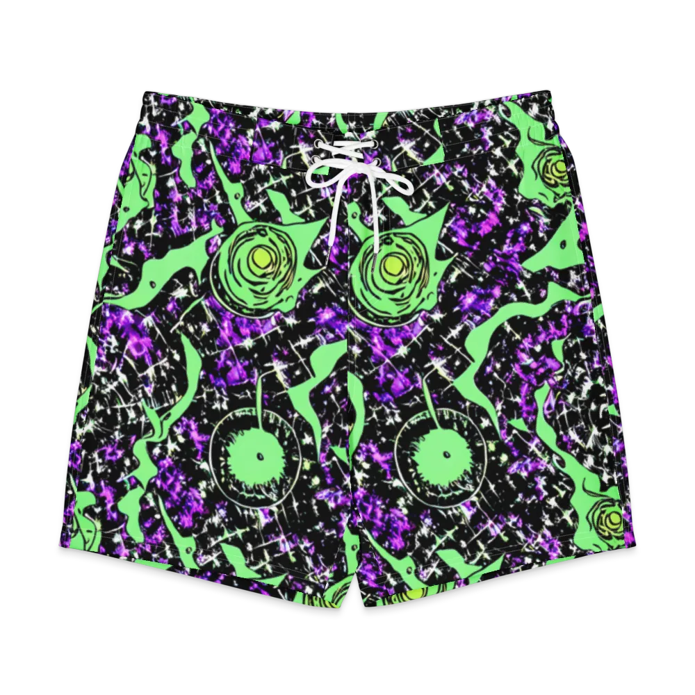 Neon Ink Garden on Men's Board Shorts — Front
