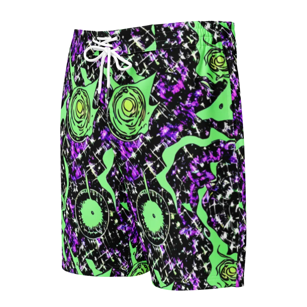 Neon Ink Garden on Men's Board Shorts — Front