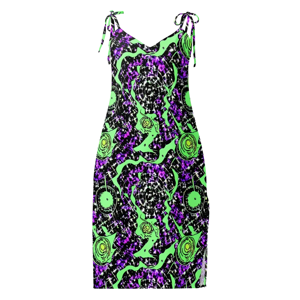 Neon Ink Garden on Slip Dress — Front