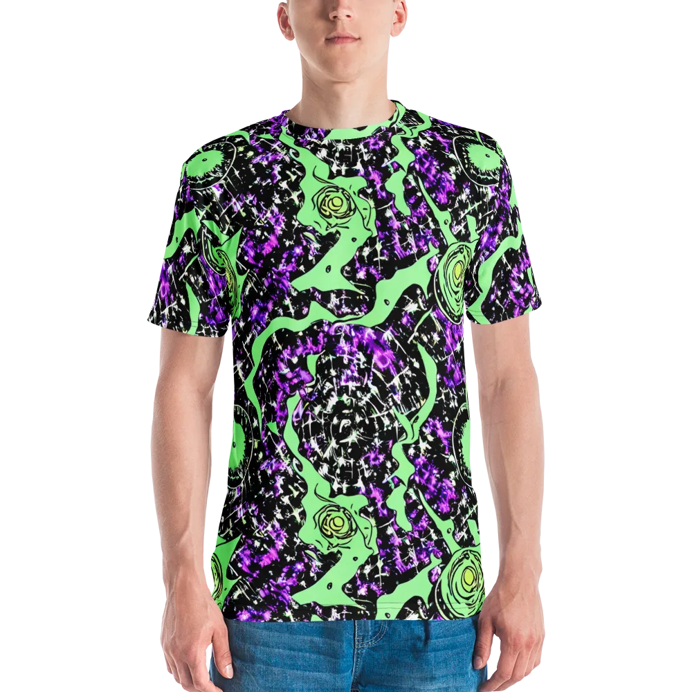 Neon Ink Garden on Men's Crew Neck T-Shirt — Front