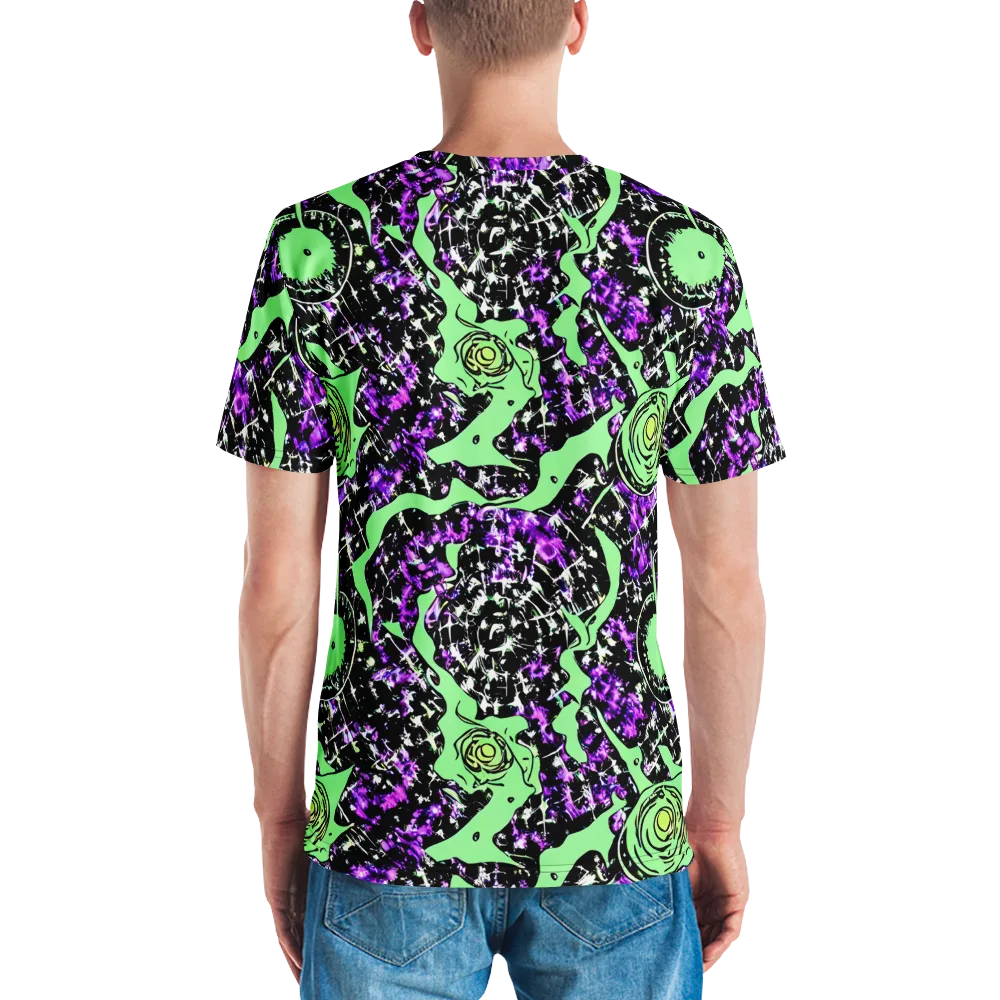 Neon Ink Garden on Men's Crew Neck T-Shirt — Back