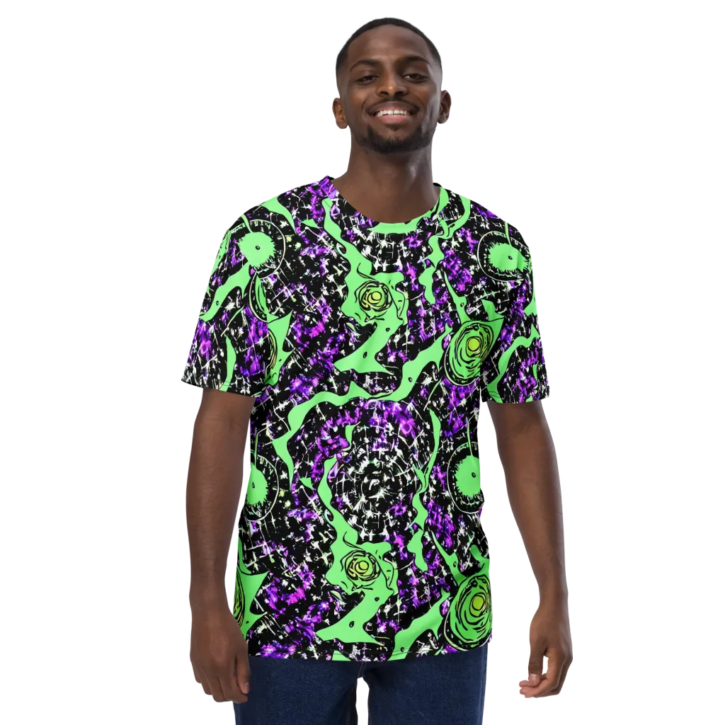 Neon Ink Garden on Men's Crew Neck T-Shirt — Front