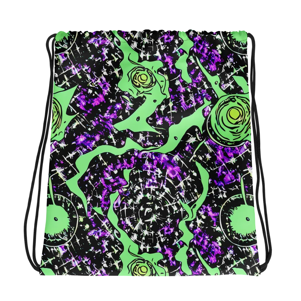 Neon Ink Garden on Drawstring Bag — Photo