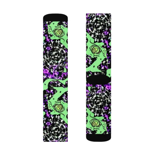 Neon Ink Garden on a Socks