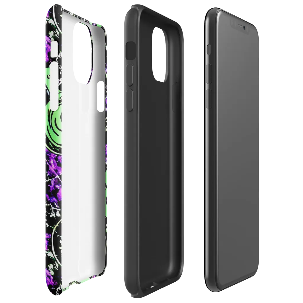 Neon Ink Garden on Tough Case for iPhone® — Right