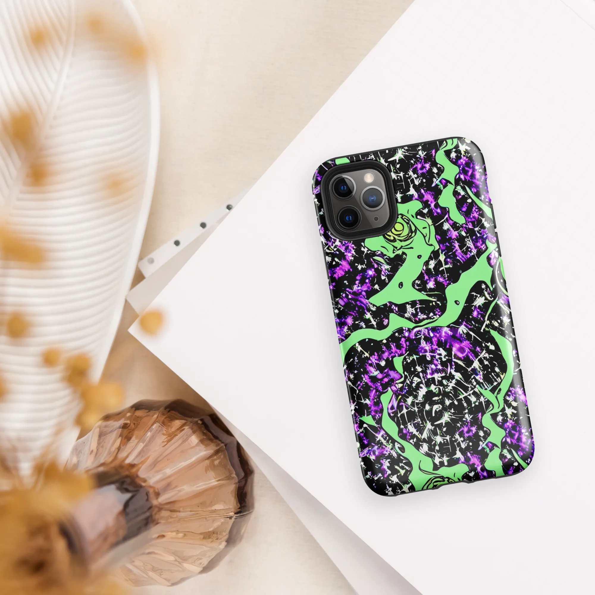 Neon Ink Garden on Tough Case for iPhone® — Front